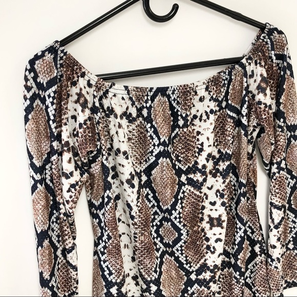 ➕ NWT PLT Snake Print Bodycon Mini Dress Sz 18 - Picture 3 of 8